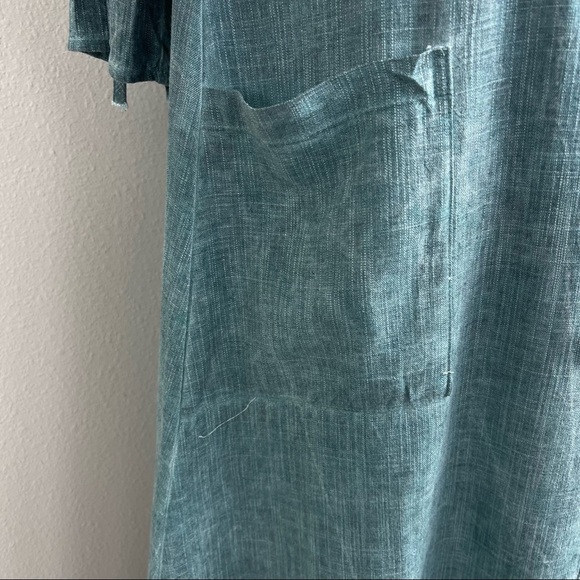 Eternal Flame Woman’s Button Front Linen Blend Green Maxi dress Size EUR 46 US S - Picture 6 of 9